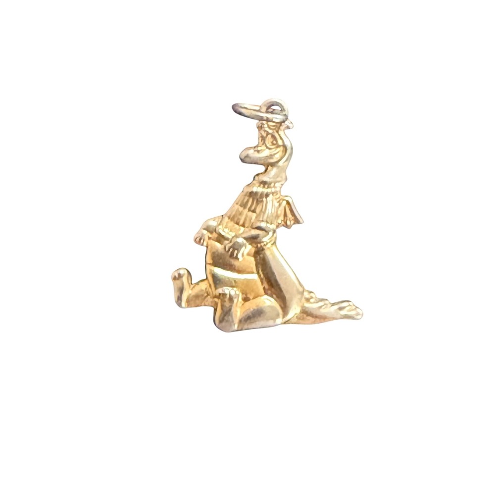 Vintage 1982 Disney Epcot Figment the Dragon Gold Tone Charm Pendant
